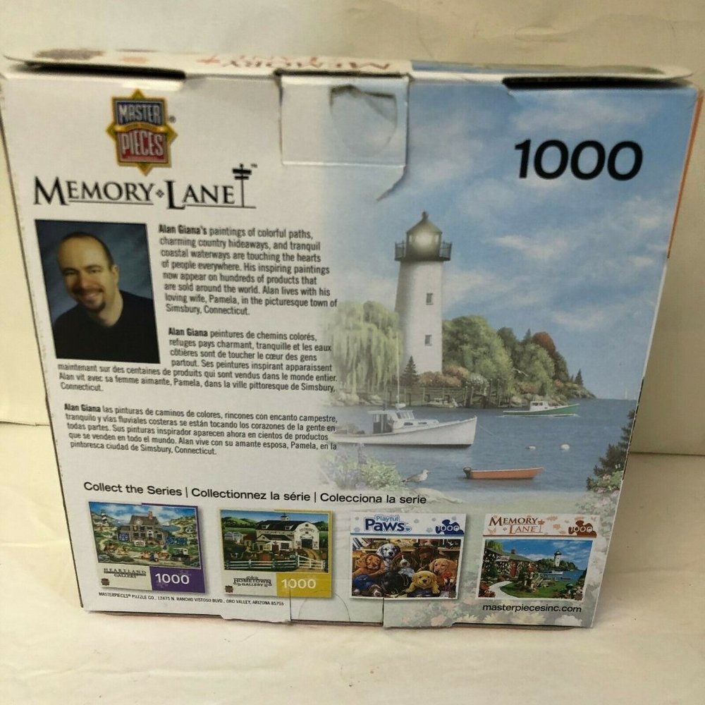 MasterPieces Jigsaw Puzzle Unisex 1000 Piece Multicolor Coastal Lighthouse Scene - Picture 2 of 2
